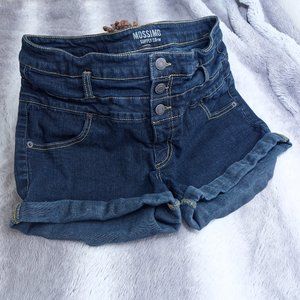 Cute Button Fly Jean Shorts Waist 32" Rise 10"